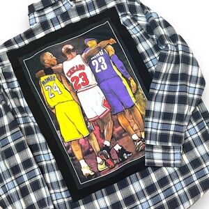 Jachs x NBA Legends Bryant Jordan James Custom One-Of-A-Kind Flannel‎ Mens Sz XL